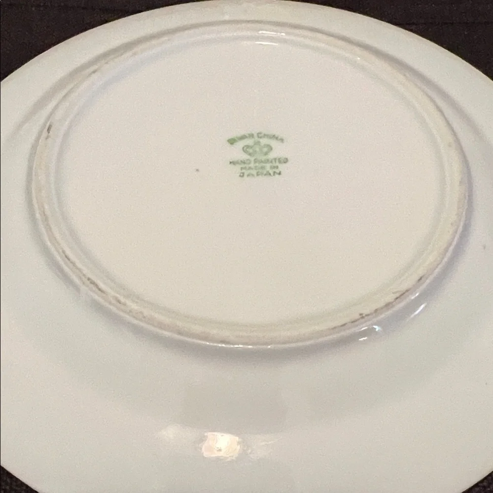 # 0863+ Hand Printed Made In Japan Vibrant Floral Yellow Plate - Picture 3 of 5